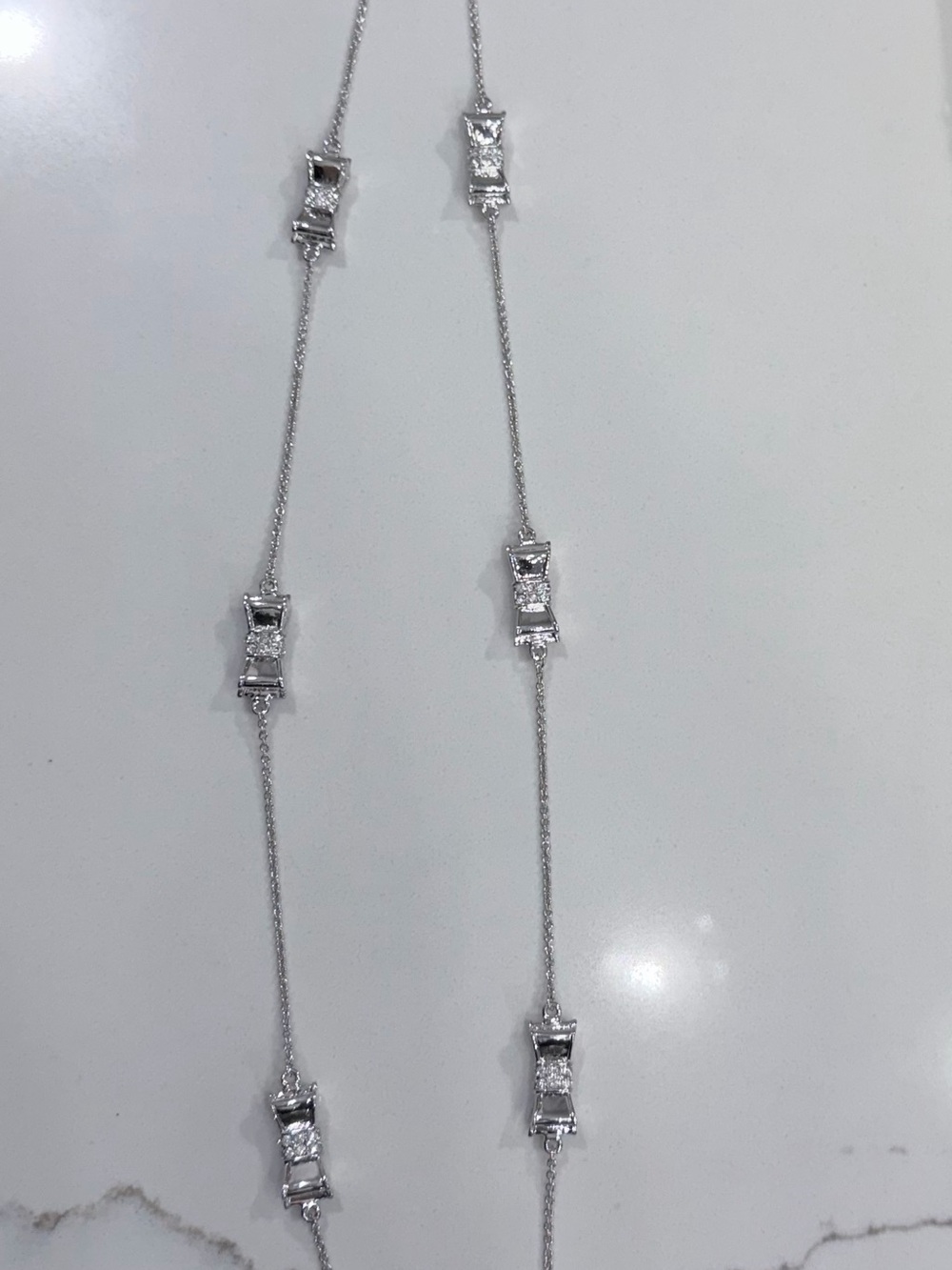 kate spade Silver Station Necklace with Clear Crystal Accents